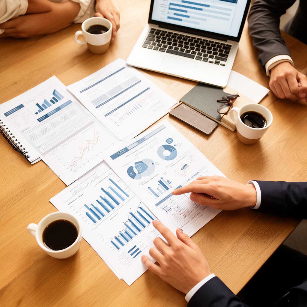 Réunion de pilotage financier avec un dirigeant PME