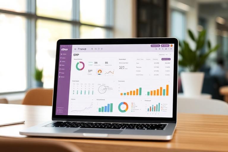 Dashboard ERP Odoo Finance avec graphiques et KPIs